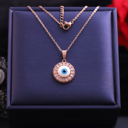 Evil Eye Charm Gold Plated – Single Layer, Anti-Tarnish, Waterproof, Minimalist Style (GOLD)