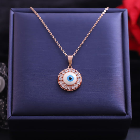 Evil Eye Charm Gold Plated – Single Layer, Anti-Tarnish, Waterproof, Minimalist Style (GOLD)