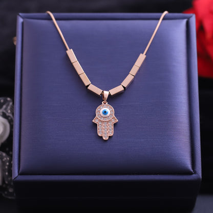 Hamza Evil Eye Charm Gold Plated – Single Layer, Anti-Tarnish, Waterproof, Minimalist Style (GOLD)