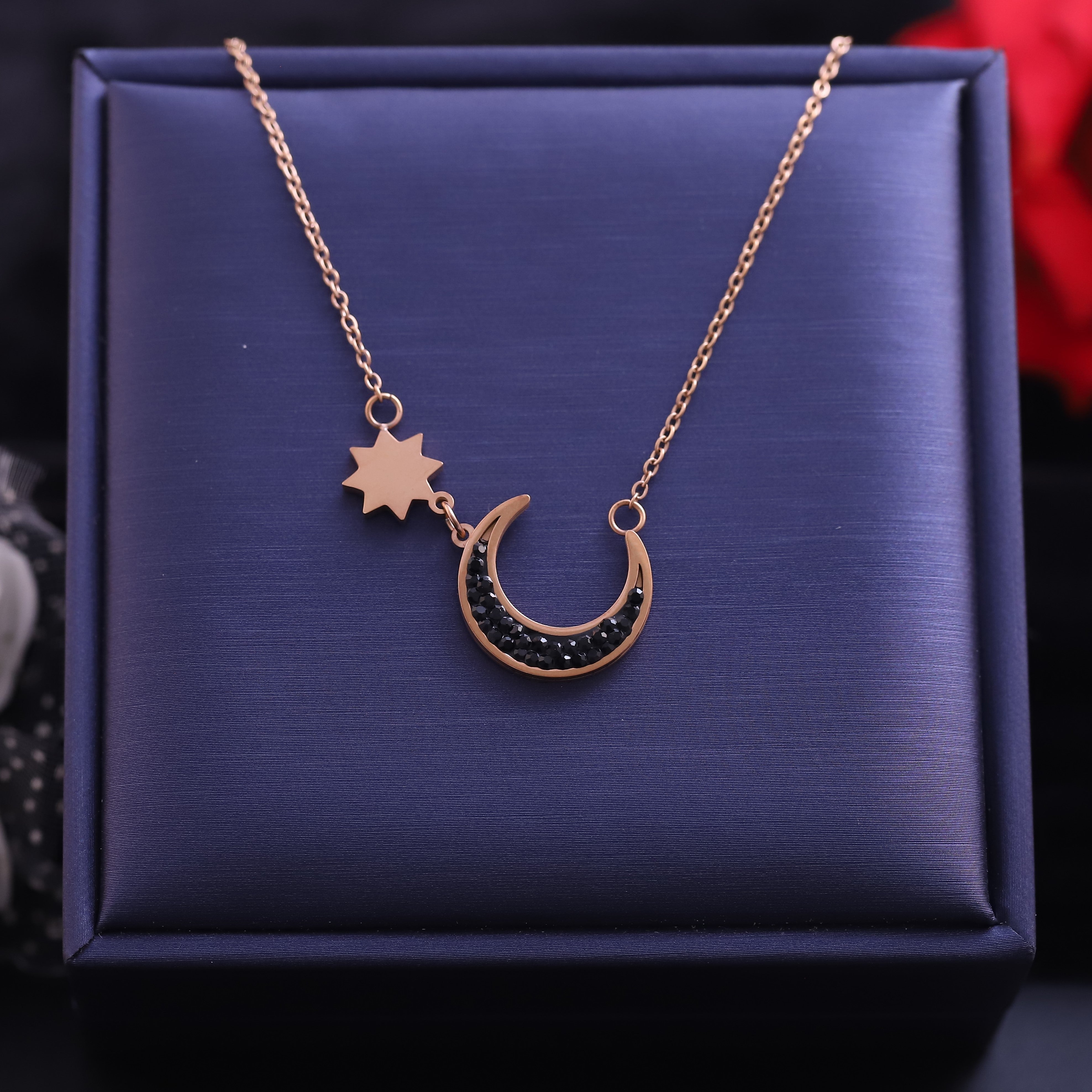 Cresent Charm Gold Plated – Single Layer, Anti-Tarnish, Waterproof, Minimalist Style (GOLD)