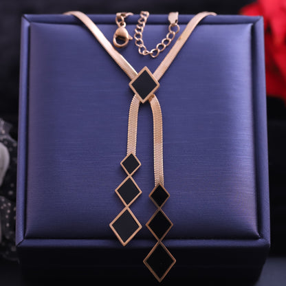 Diamond Black Snake Chain Gold Plated – Single Layer, Anti-Tarnish, Waterproof, Minimalist Style (GOLD)