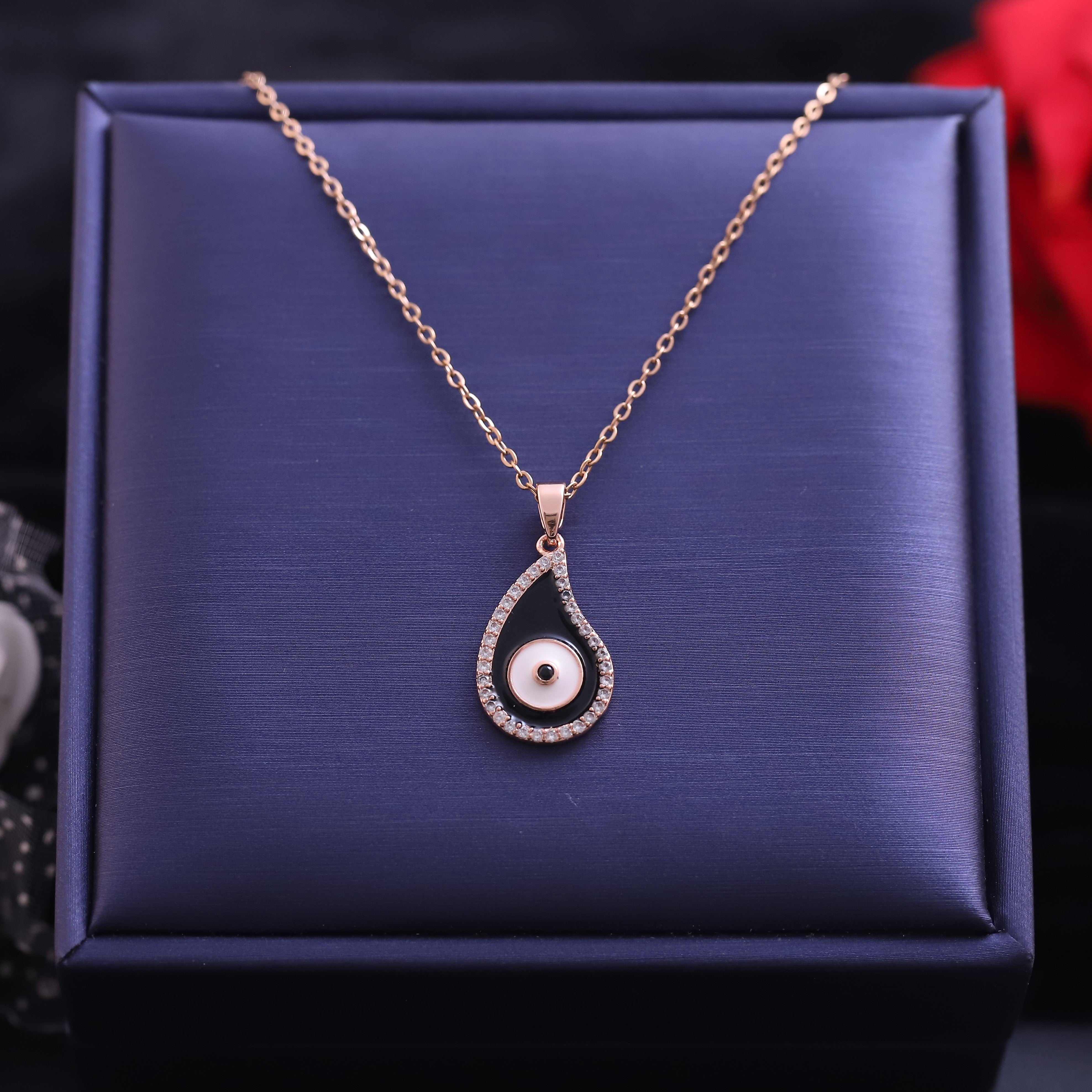 Evil Eye Charm Gold Plated – Single Layer, Anti-Tarnish, Waterproof, Minimalist Style (GOLD)