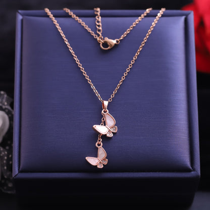Butterfly Pearl Charm Gold Plated – Single Layer, Anti-Tarnish, Waterproof, Minimalist Style (GOLD)