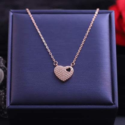 Heart Charm AD Stone Gold Plated – Single Layer, Anti-Tarnish, Waterproof, Minimalist Style (GOLD)