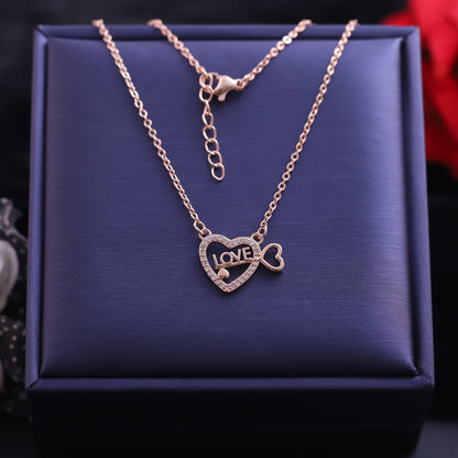 Heart Charm Diamond AD Stone Gold Plated – Single Layer, Anti-Tarnish, Waterproof, Minimalist Style (GOLD)