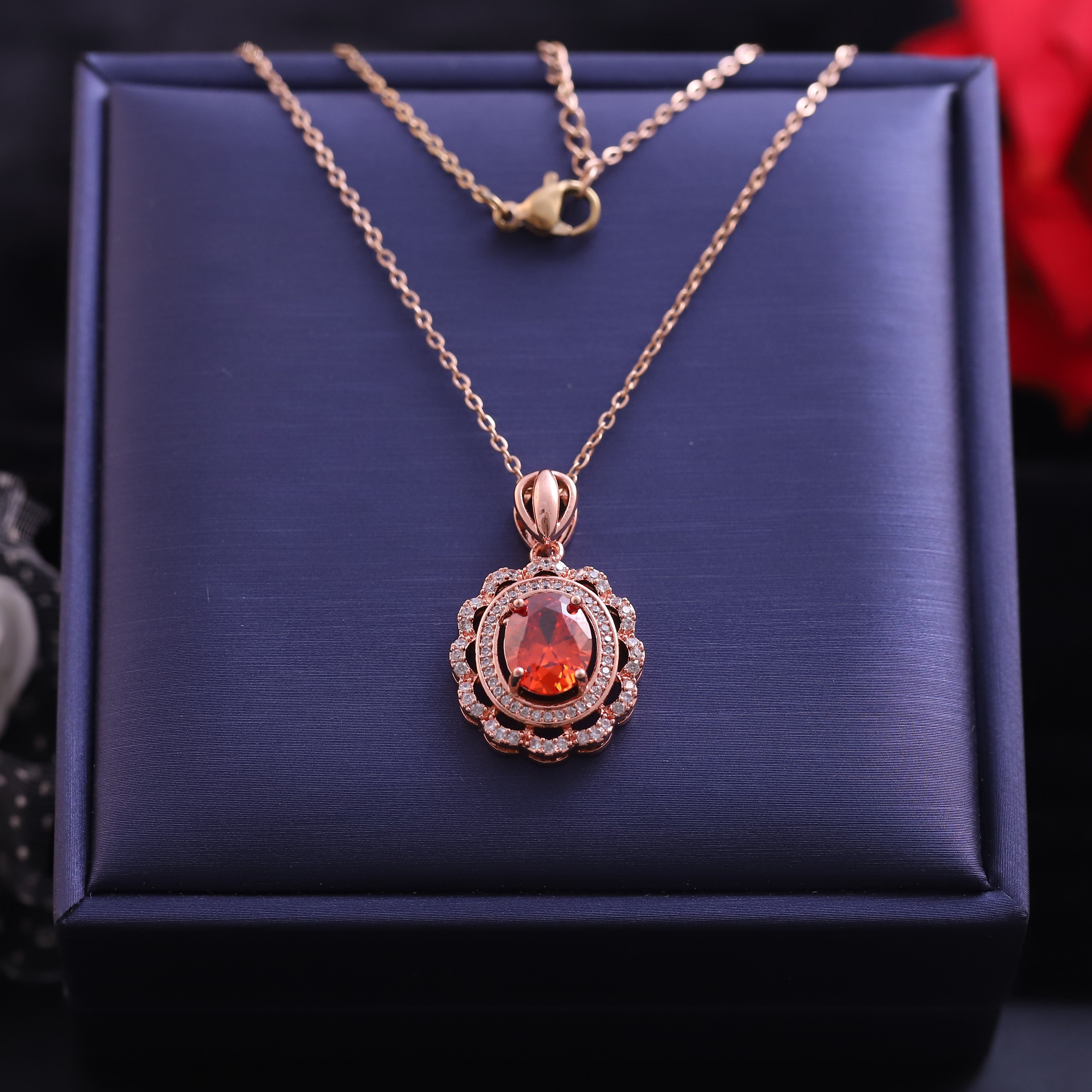 Trendy AD Stones Chain Gold Plated – Single Layer, Anti-Tarnish, Waterproof, Minimalist Style (GOLD)