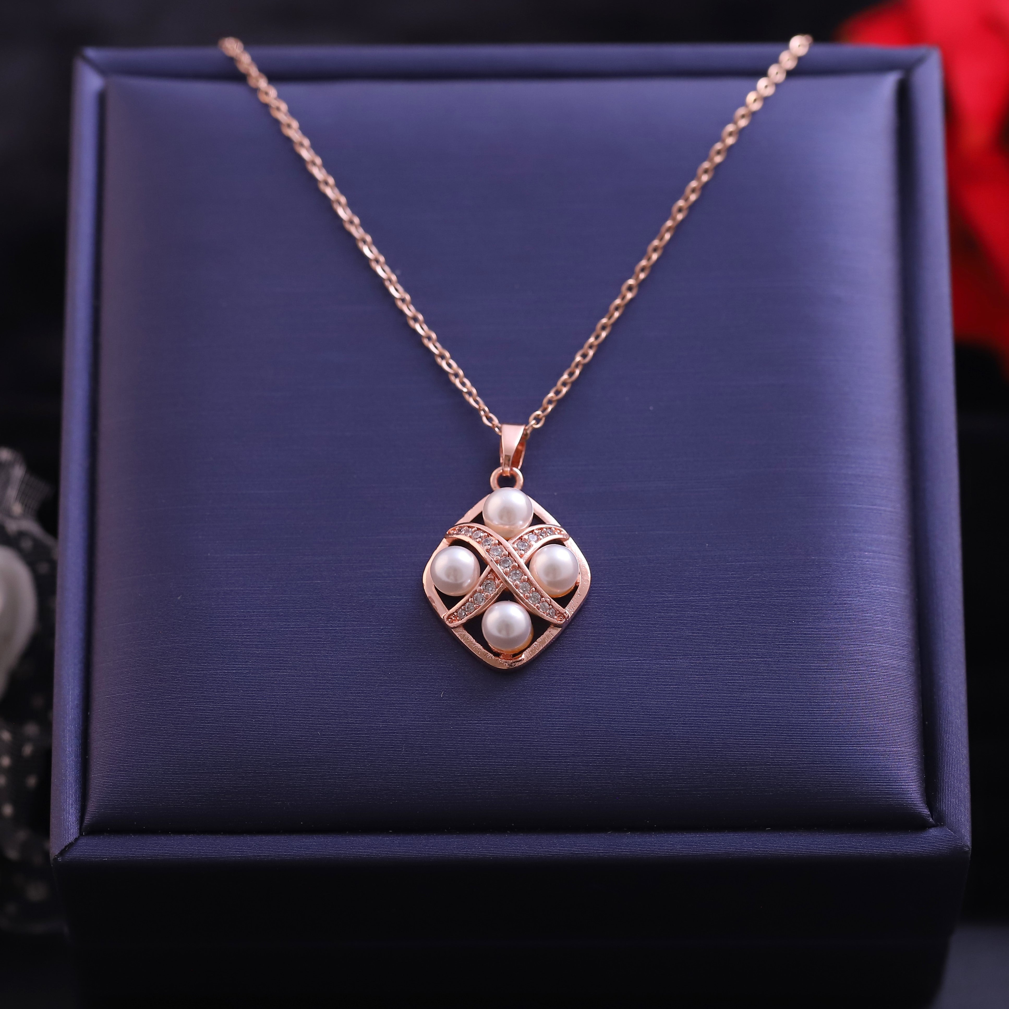 Pearl Charm Chain Gold Plated – Single Layer, Anti-Tarnish, Waterproof, Minimalist Style (GOLD)