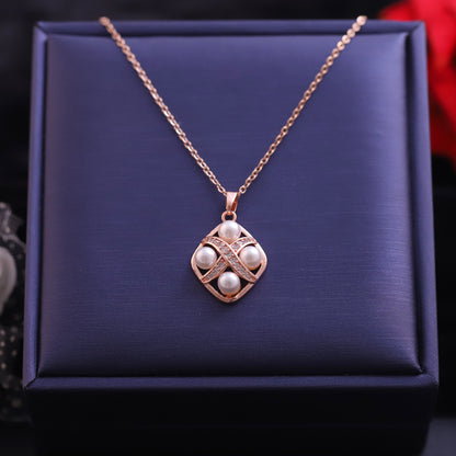 Pearl Charm Chain Gold Plated – Single Layer, Anti-Tarnish, Waterproof, Minimalist Style (GOLD)