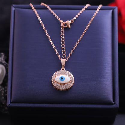 Evil Eye Charm AD Stone Gold Plated – Single Layer, Anti-Tarnish, Waterproof, Minimalist Style (GOLD)