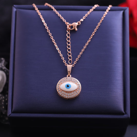 Evil Eye Charm AD Stone Gold Plated – Single Layer, Anti-Tarnish, Waterproof, Minimalist Style (GOLD)