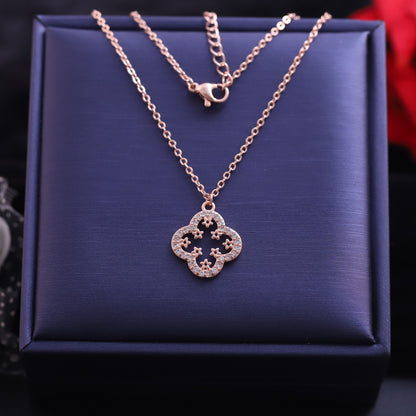 Flower Charm Diamond AD Stone Gold Plated – Single Layer, Anti-Tarnish, Waterproof, Minimalist Style (GOLD)