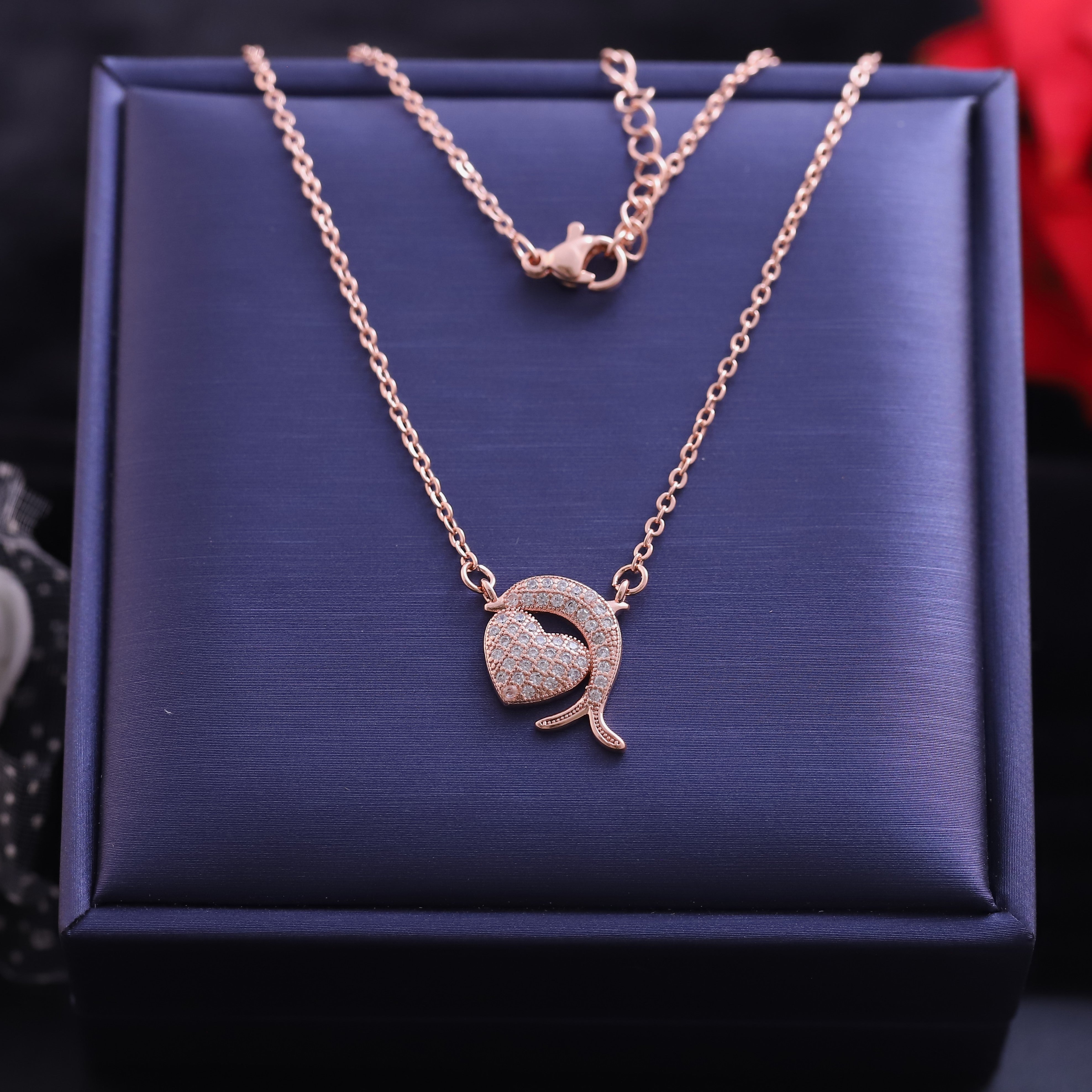 Heart Dolphin Charm AD Stone Gold Plated – Single Layer, Anti-Tarnish, Waterproof, Minimalist Style (GOLD)