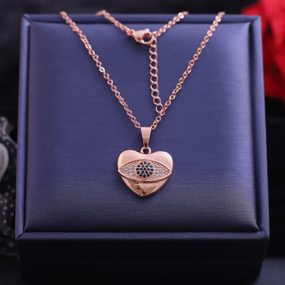 Evil Eye Charm AD Stone Gold Plated – Single Layer, Anti-Tarnish, Waterproof, Minimalist Style (GOLD)