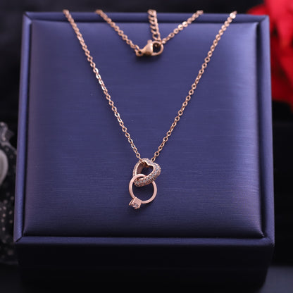 Heart Ring Butterfly Charm Chain Gold Plated – Single Layer, Anti-Tarnish, Waterproof, Minimalist Style (GOLD)