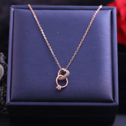 Heart Ring Butterfly Charm Chain Gold Plated – Single Layer, Anti-Tarnish, Waterproof, Minimalist Style (GOLD)
