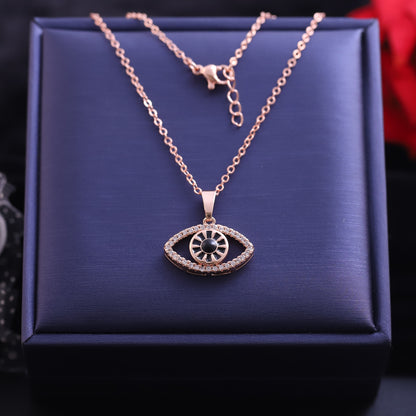 Evil Eye Charm AD Stone Gold Plated – Single Layer, Anti-Tarnish, Waterproof, Minimalist Style (GOLD)