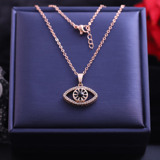 Evil Eye Charm AD Stone Gold Plated – Single Layer, Anti-Tarnish, Waterproof, Minimalist Style (GOLD)