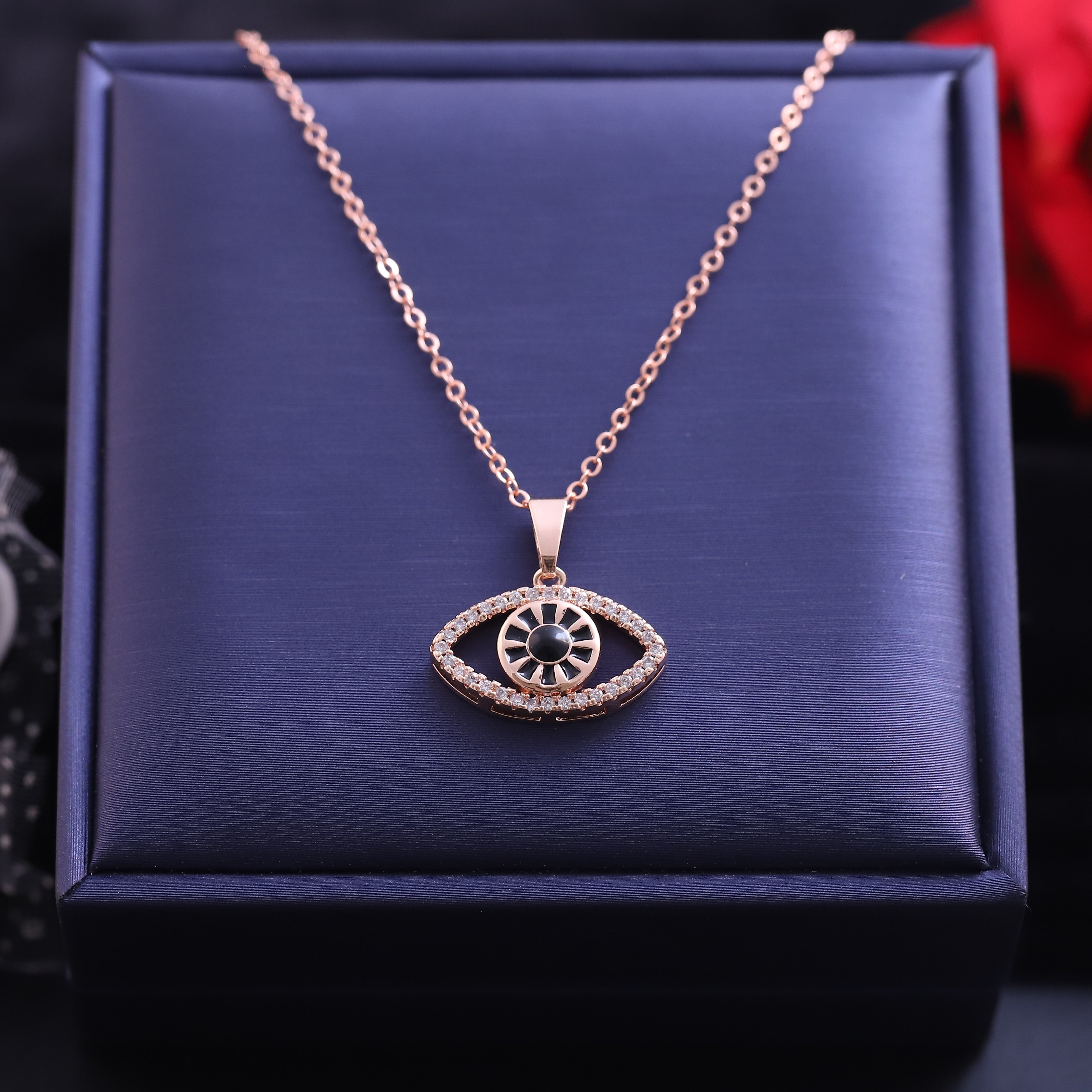 Evil Eye Charm AD Stone Gold Plated – Single Layer, Anti-Tarnish, Waterproof, Minimalist Style (GOLD)