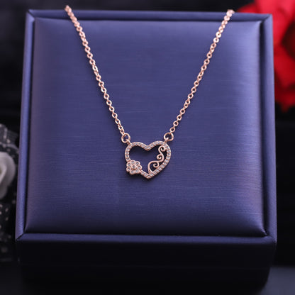 Heart Charm Diamond AD Stone Gold Plated – Single Layer, Anti-Tarnish, Waterproof, Minimalist Style (GOLD)