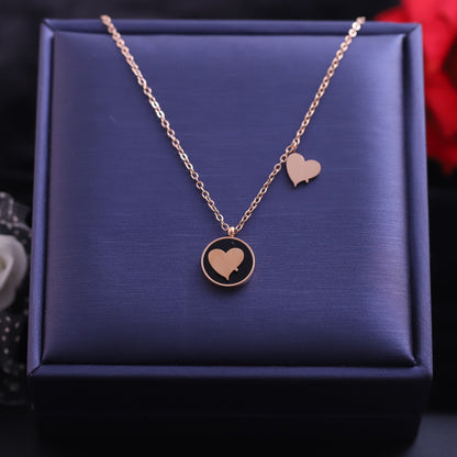 Heart Charm Chain Gold Plated – Single Layer, Anti-Tarnish, Waterproof, Minimalist Style (GOLD)