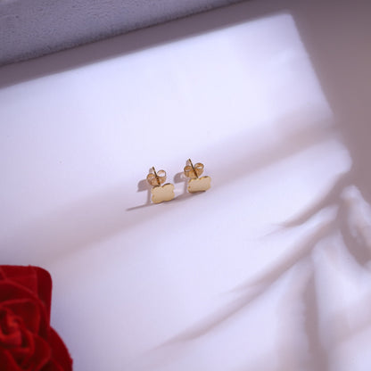 Trendy Flower Chain Stud Earrings Set – 18K Gold Plated, Anti-Tarnish, Waterproof, Everyday Minimalist Jewelry (GOLD)