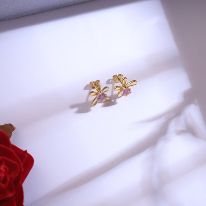 Flower Charm Chain Stud Earrings Set – Multi Layer, 18K Gold Plated, Anti-Tarnish, Waterproof, Everyday Minimalist Jewelry (GOLD)