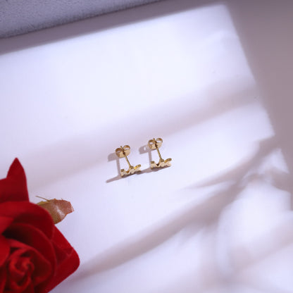 Trendy Charm Snake Chain Stud Earrings Set – 18K Gold Plated, Anti-Tarnish, Waterproof, Everyday Minimalist Jewelry (GOLD)