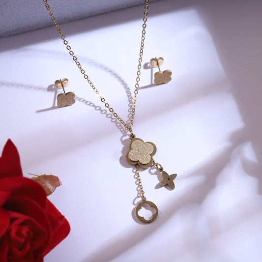 Trendy Charm Chain Stud Set – 18K Gold Plated, Anti-Tarnish, Waterproof, Everyday Minimalist Jewelry (GOLD)