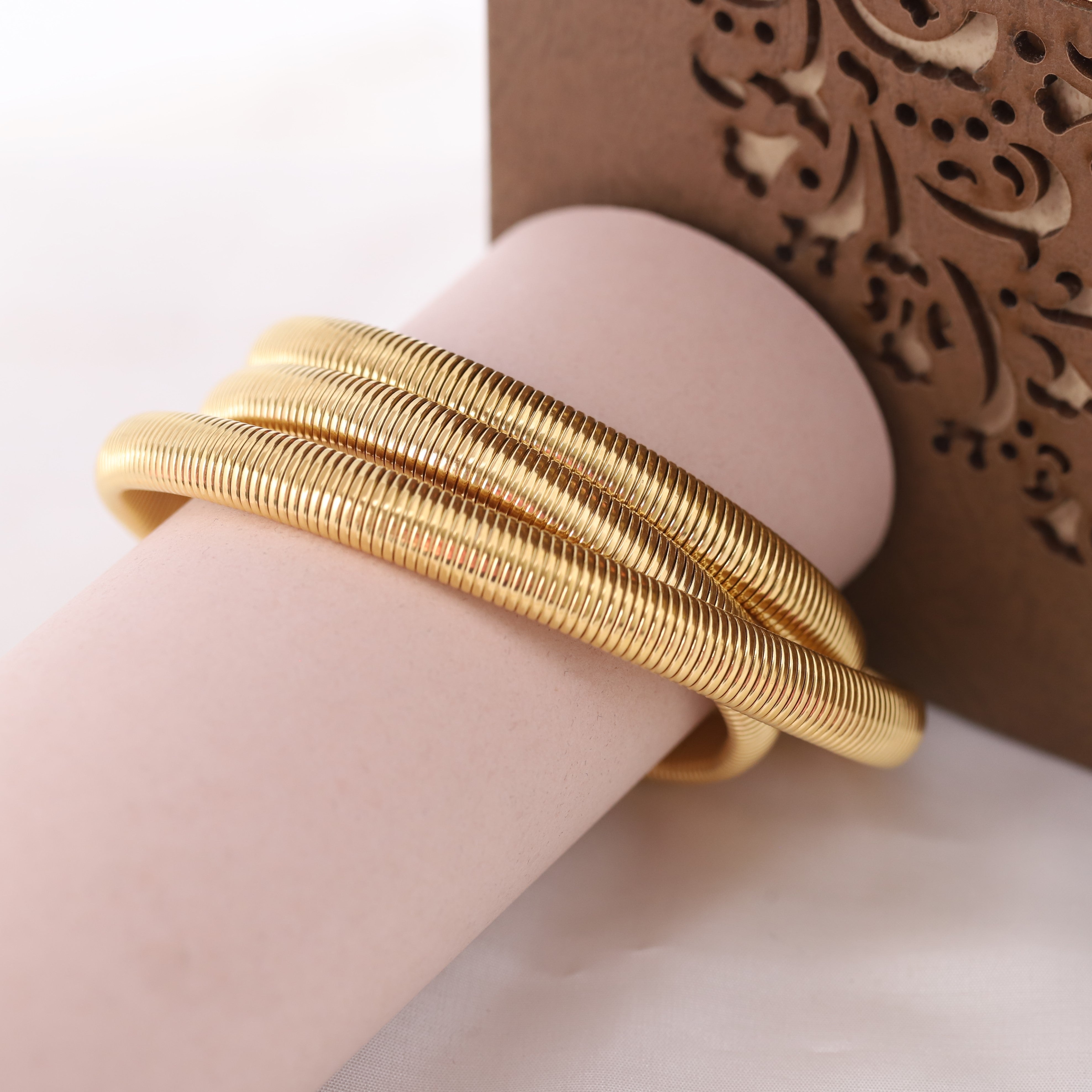 Triple-Layer Gold-plated Bracelet – Tarnish-Free, Adjustable Fit (GOLD)
