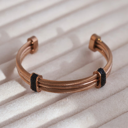 Gold-Plated Cuff Bracelet – Anti-Tarnish & Skin-Friendly (ROSE GOLD)