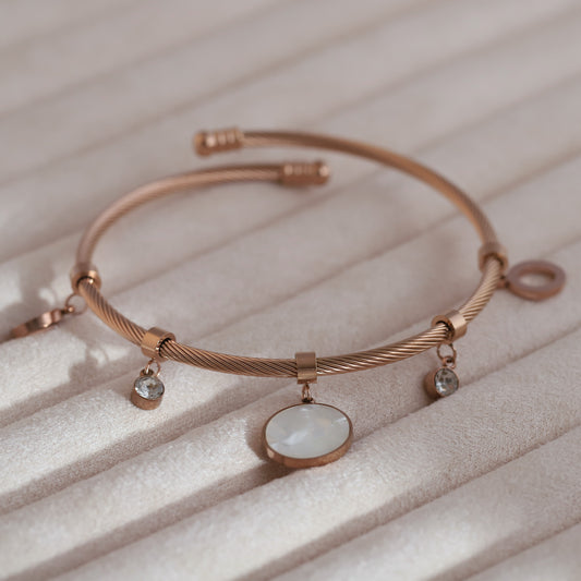 Gold-Plated Adjustable Bracelet – Anti-Tarnish & Skin-Friendly (ROSE GOLD)
