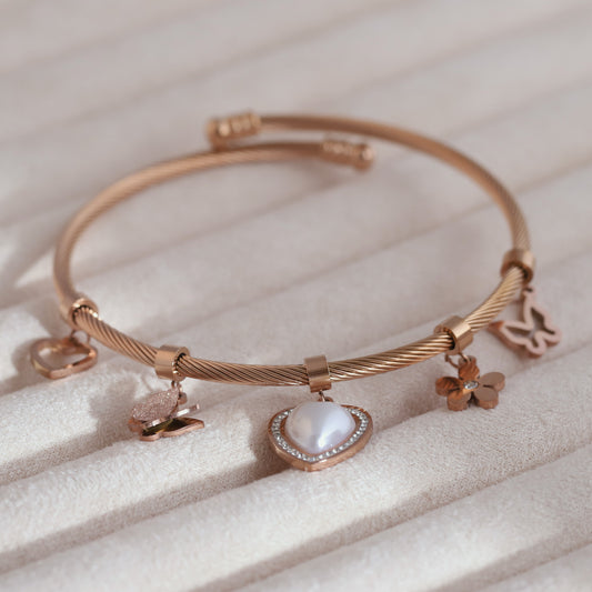 Gold-Plated Adjustable Bracelet – Anti-Tarnish & Skin-Friendly (ROSE GOLD)