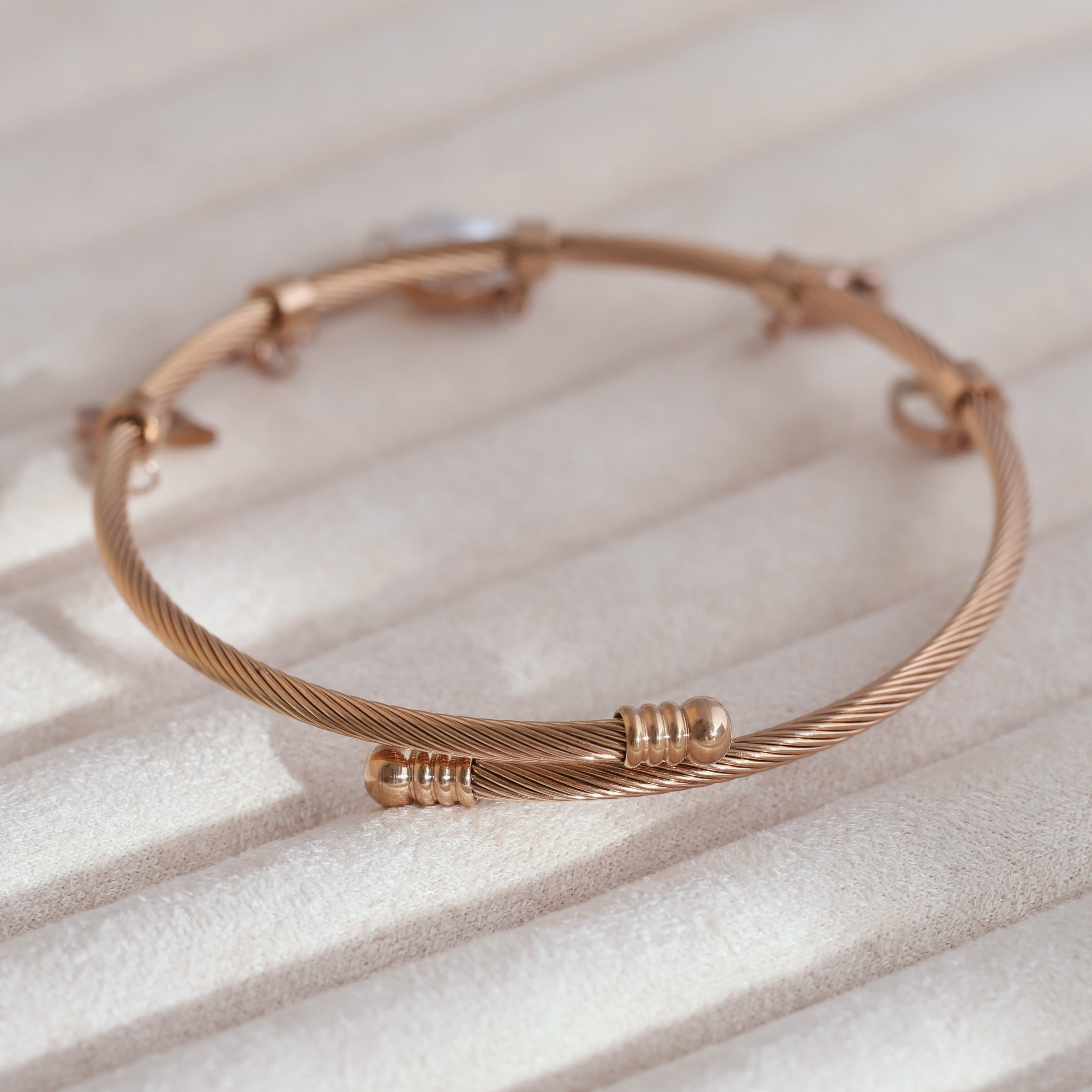 Gold-Plated Adjustable Bracelet – Anti-Tarnish & Skin-Friendly (ROSE GOLD)
