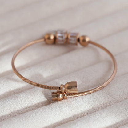 Gold-Plated Evil Eye Magnetic Bracelet – Anti-Tarnish & Skin-Friendly (ROSE GOLD)