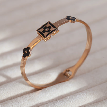 Gold-Plated Cuff Bracelet with American Diamonds – Anti-Tarnish & Skin-Friendly (ROSE GOLD)
