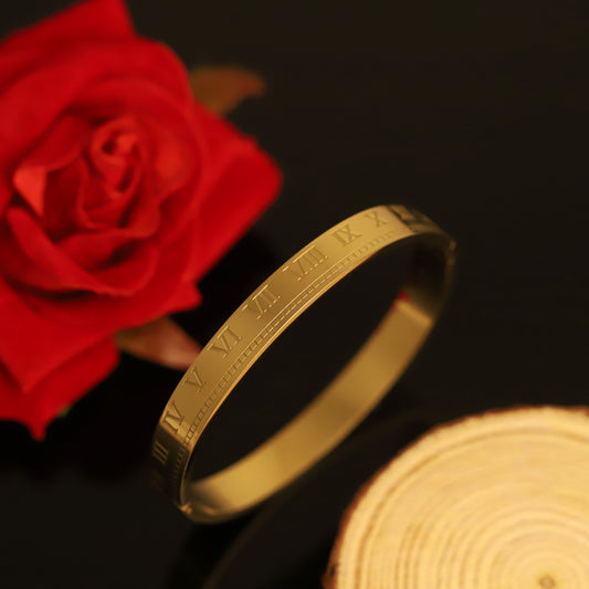 Gold-Plated Stainless Steel Lock Bracelet – Anti-Tarnish Jewelry for Women & Girls (GOLD)