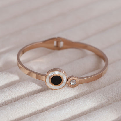Gold-Plated Cuff Bracelet with American Diamonds – Anti-Tarnish & Skin-Friendly (ROSE GOLD)