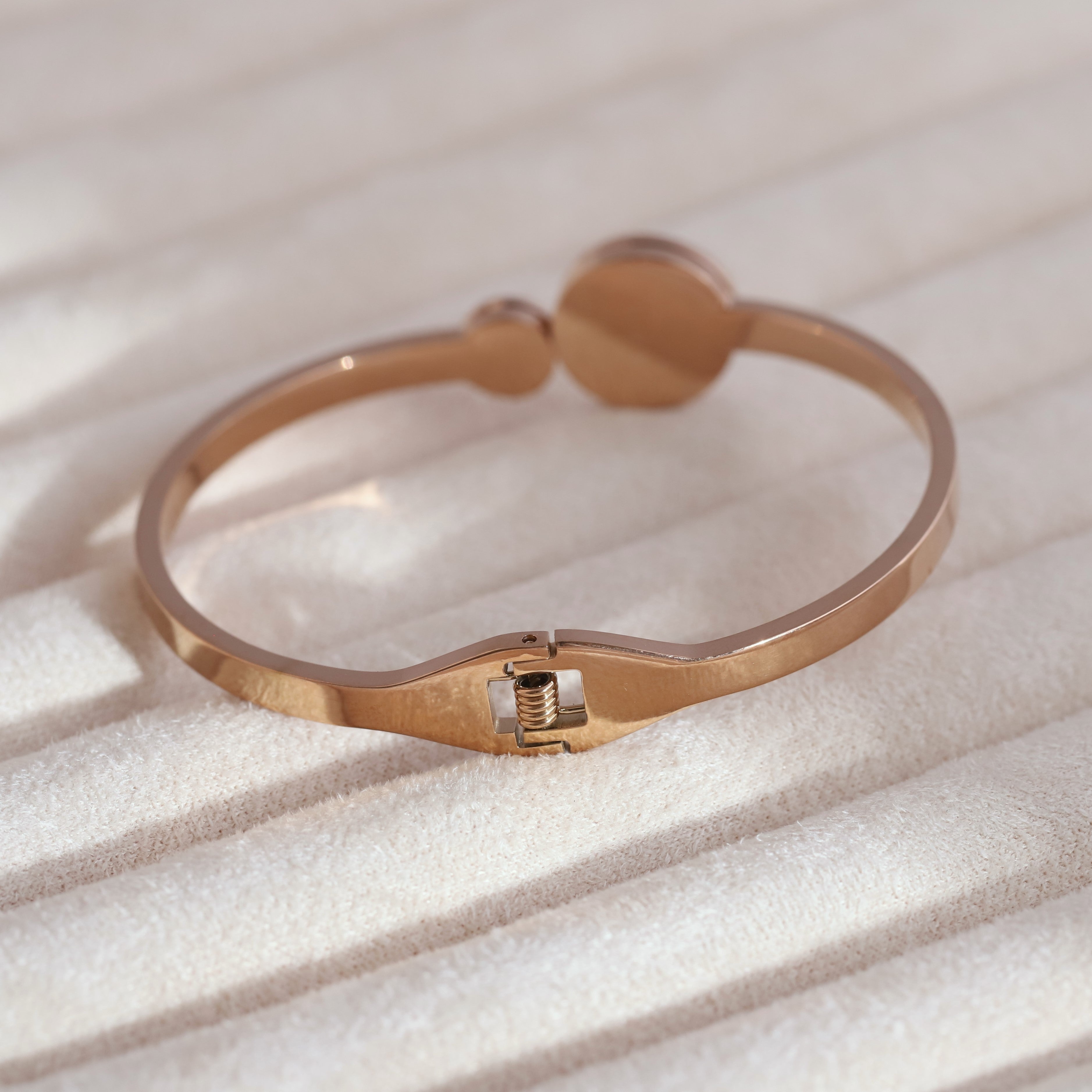 Gold-Plated Cuff Bracelet with American Diamonds – Anti-Tarnish & Skin-Friendly (ROSE GOLD)