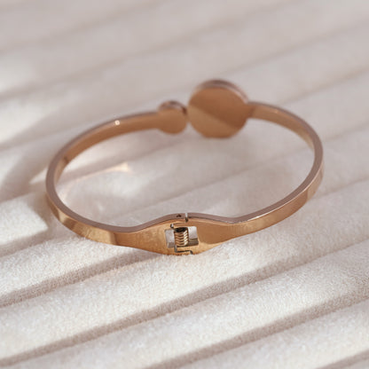 Gold-Plated Cuff Bracelet with American Diamonds – Anti-Tarnish & Skin-Friendly (ROSE GOLD)