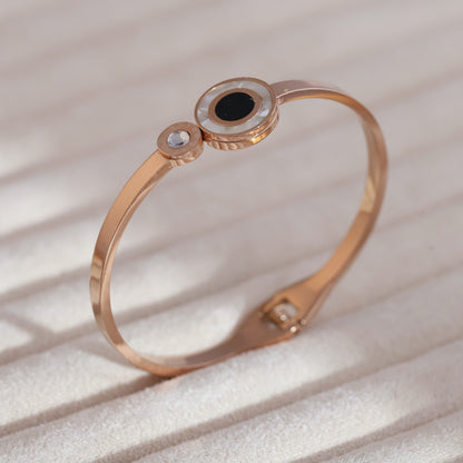 Gold-Plated Cuff Bracelet with American Diamonds – Anti-Tarnish & Skin-Friendly (ROSE GOLD)