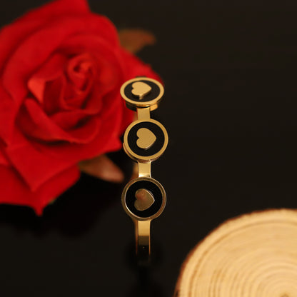 Gold-Plated Stainless Steel Cuff Bracelet – Anti-Tarnish Jewelry for Women & Girls (GOLD)