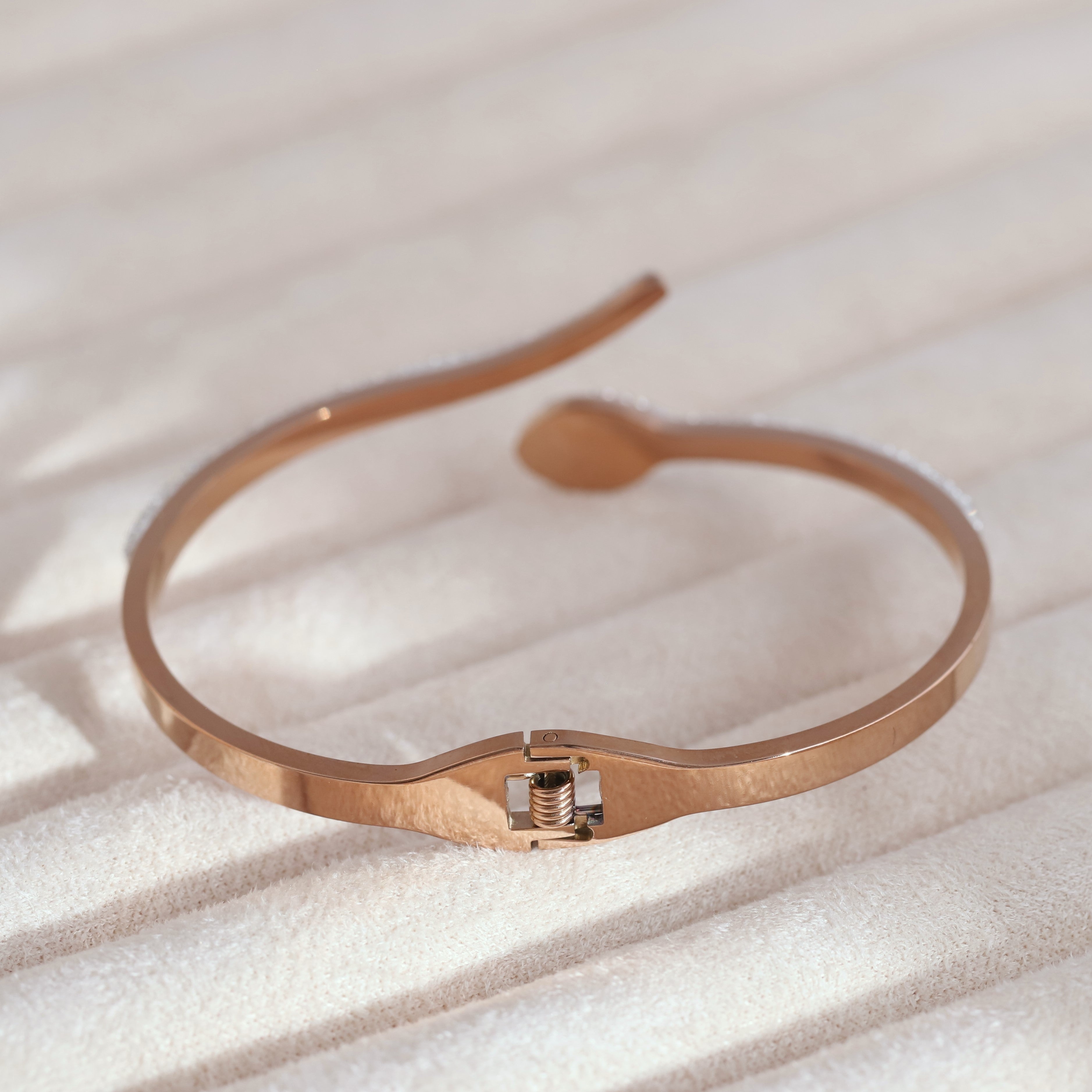 Snake Gold-Plated Cuff Bracelet with American Diamonds – Anti-Tarnish & Skin-Friendly (GOLD)
