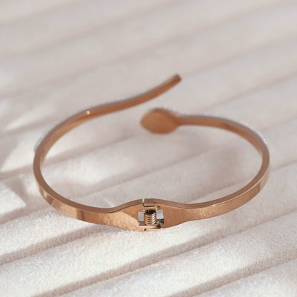 Snake Gold-Plated Cuff Bracelet with American Diamonds – Anti-Tarnish & Skin-Friendly (GOLD)