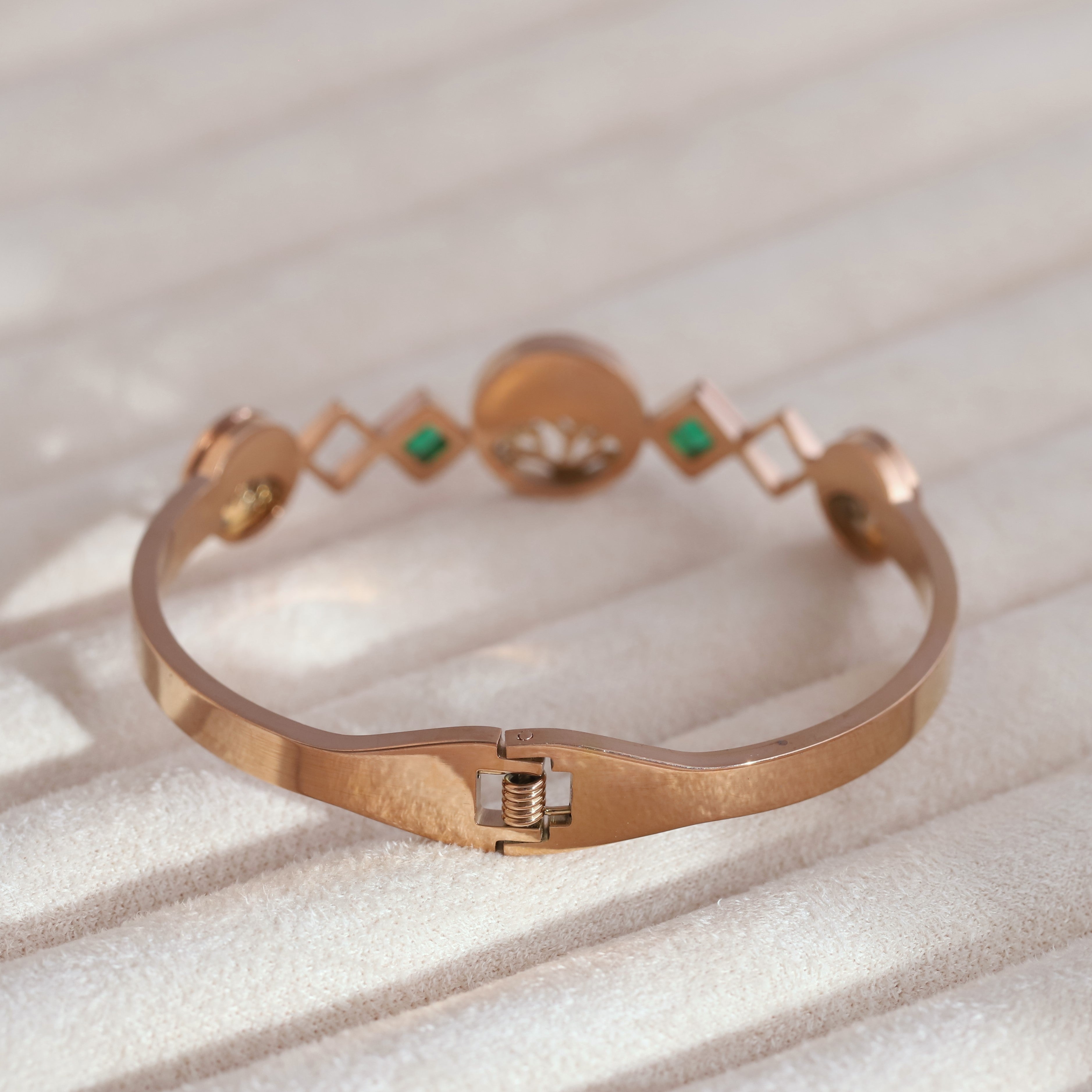 Life Tree Gold-Plated Stainless Steel Cuff Bracelet – Anti-Tarnish Jewelry for Women & Girls (ROSE GOLD)