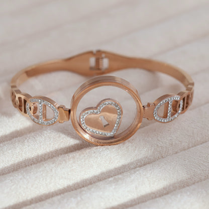 Gold-Plated Charm Locket for Women – Waterproof, Hypoallergenic, Glass (ROSE GOLD)