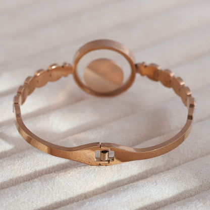 Gold-Plated Charm Locket for Women – Waterproof, Hypoallergenic, Glass (ROSE GOLD)
