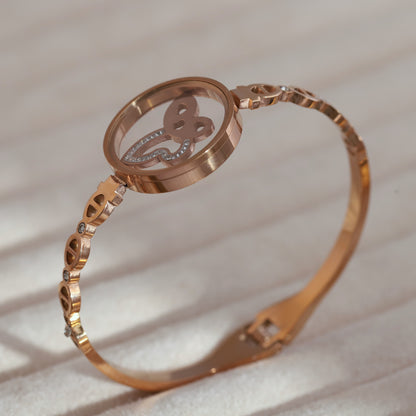 Gold-Plated Charm Locket for Women – Waterproof, Hypoallergenic, Glass (ROSE GOLD)