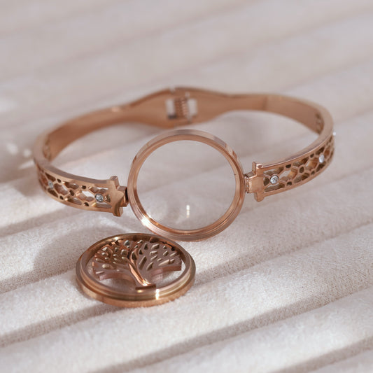 Gold-Plated Locket Bracelet  – Anti-Tarnish & Skin-Friendly (ROSE GOLD)