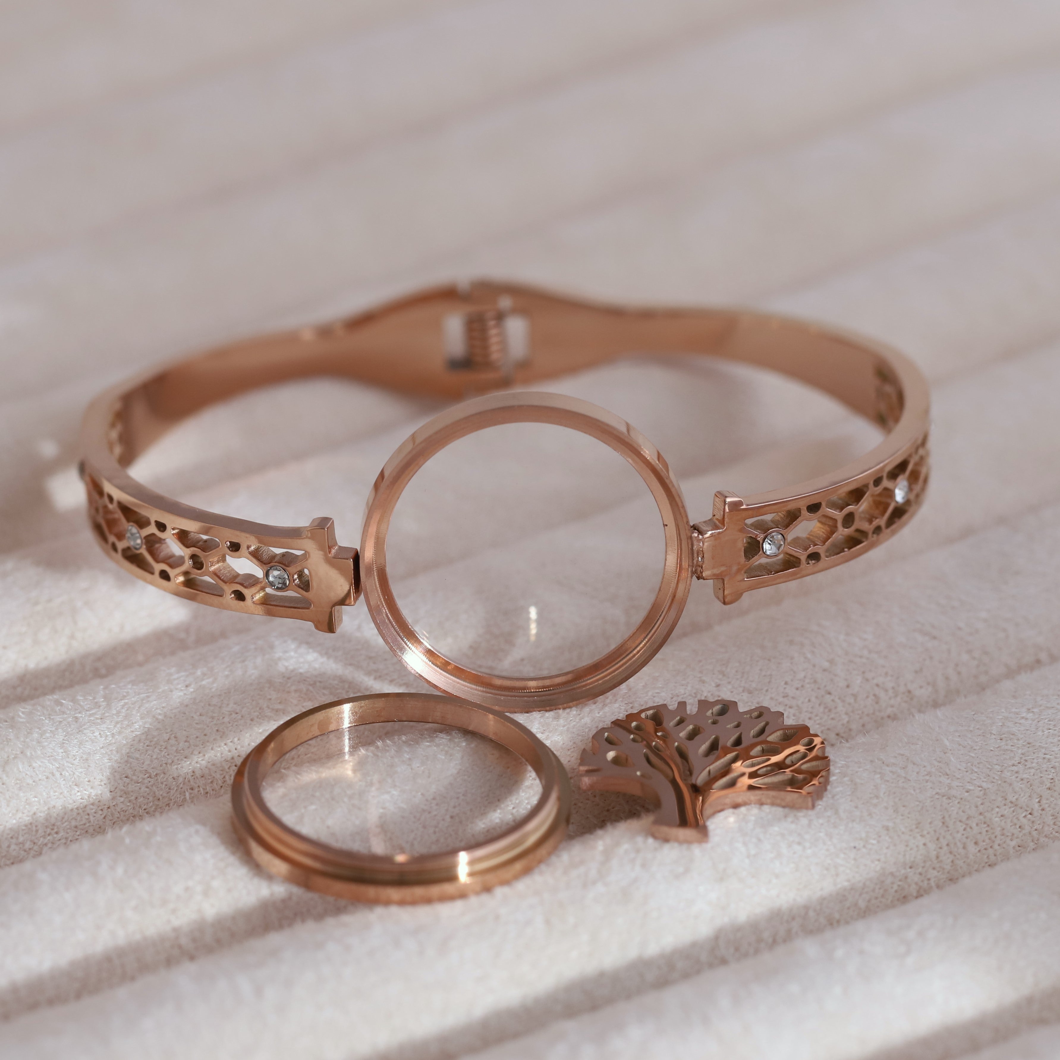 Gold-Plated Locket Bracelet  – Anti-Tarnish & Skin-Friendly (ROSE GOLD)