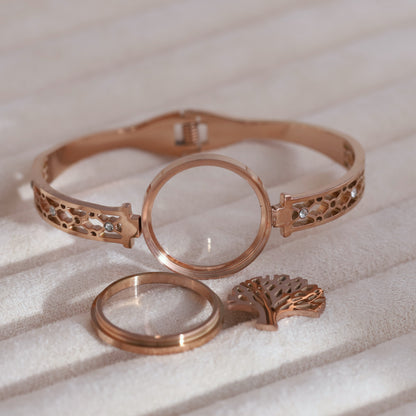 Gold-Plated Locket Bracelet  – Anti-Tarnish & Skin-Friendly (ROSE GOLD)